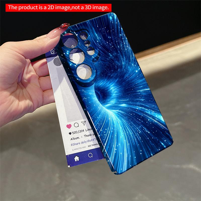 2DFlat Samsung Phone Case Blue Cosmic Tunnel Phone Case Applicable To Galaxy S22 S23 S24 S25ULTRA S26 A12 A13 A14 A15 A16