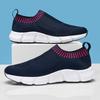 Women's Mesh Shoes with Trendy Fabric Design Comfortable Breathable Lightweight One Foot Outdoor Walking Casual Flat Shoes
