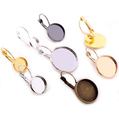 8-20mm 10pcs Classic 10 Colors Series French Lever Back Earrings Blank/Base,fit 8-20mm Glass Cabochons,buttons;earring Bezels