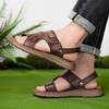 Men's sandals leather breathable non-slip and wear-resistant outer wear dual-purpose cool slippers men's summer new soft-soled beach shoes