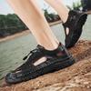 Sandals Men Tide Summer New Style Leather Toe Cap Outdoor Leisure Sports Hollow Sandals Beach Shoes Handmade Mesh Men Shoes
