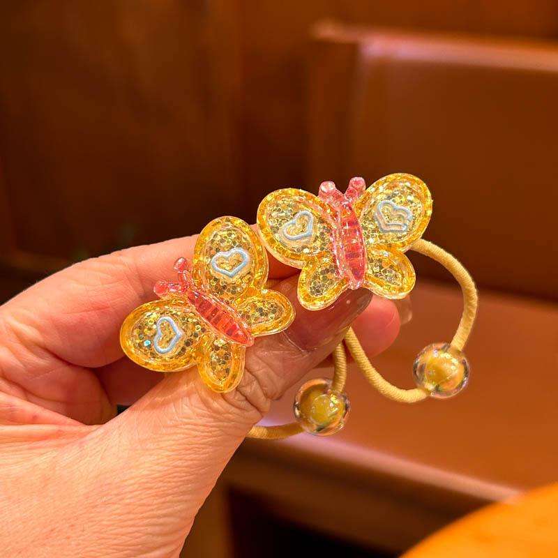 2 Pieces Cute Butterfly Princess Headwear Elastic Hair Bands for Kids Girls Hair Accessories Children Hair Ropes