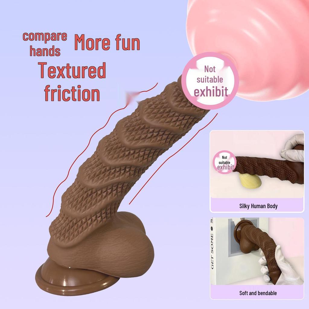 Unisex Realistic Textured Dildo and Anal Plug for Adult Massage and Sensual Exploration.