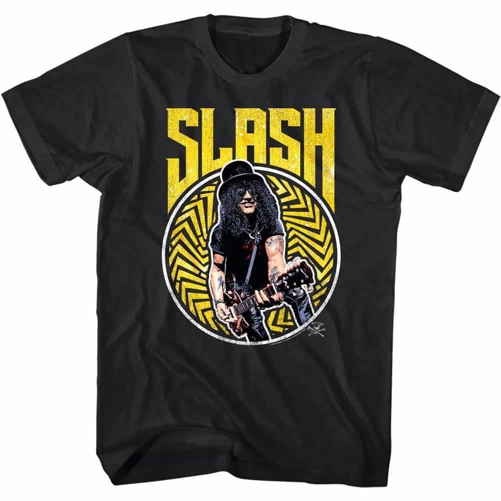 

Slash Vintage Gold Wheel Men s T Shirt Rock Guitarist Band Merch Guns n Roses M