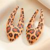 Retro Leopard Print Oval U-Shaped Earrings for Women Ladies Sexy Charming Style Temperament Earrings Party Jewelry Accessories