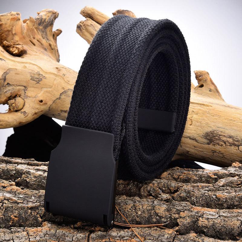 

Холщовый ремень Мужской ремень с застежкой Хлопковый ремень Для улицы Повседневный Брюки Сумка Мужской ремень 130cm чёрный