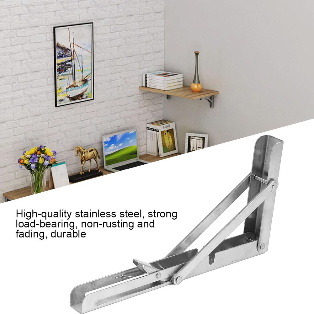 2Pcs Stainless Steel Triangular Folding Bracket Wall Shelf Support Heavy Duty Fixing Bracket