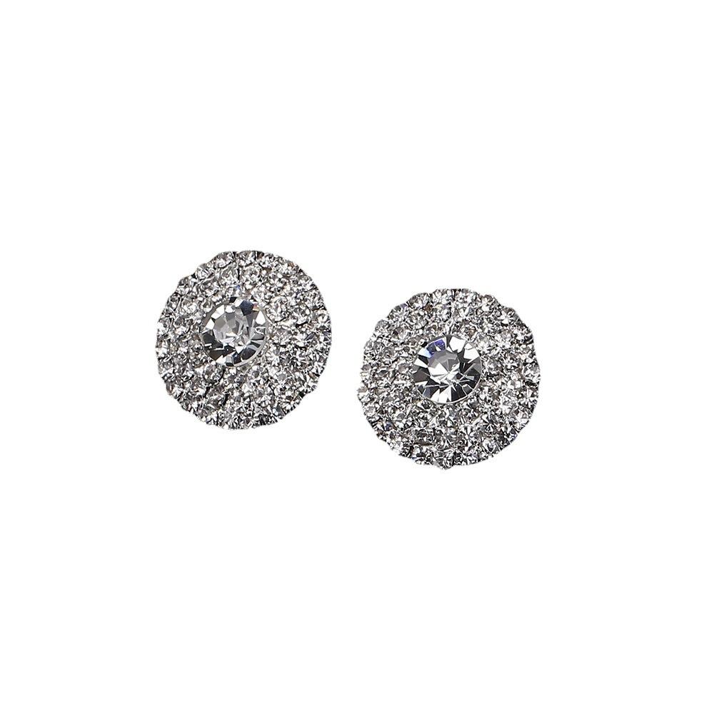 Bridal Rhinestone Jewelry Set: Double Row Necklace Earrings Bracelet Three - Piece Wedding Collection