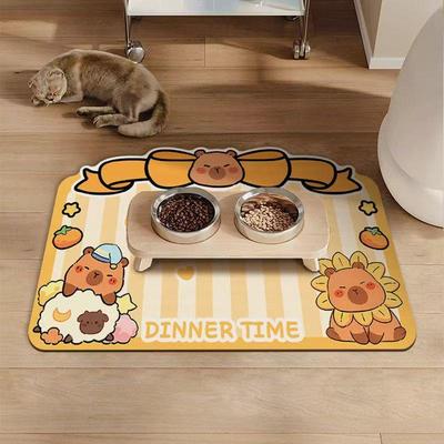 Cartoon Cute Diatom Mud Pet Placemat - Absorbent, Easy-to-Clean Mat for Cats and Dogs