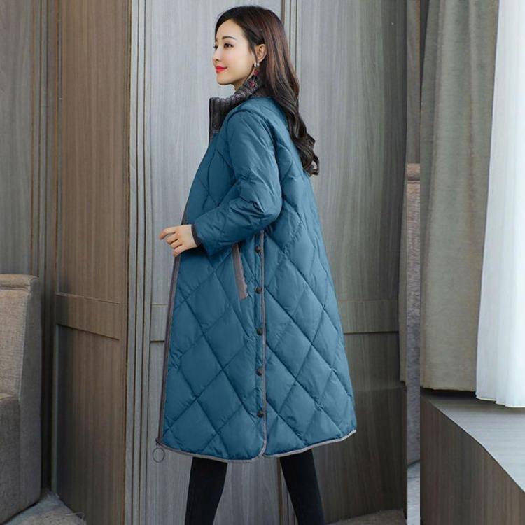 Warm Thickened Winter Coat Women Loose Over Knee Cotton Padded Jacket Mid Length Large Size