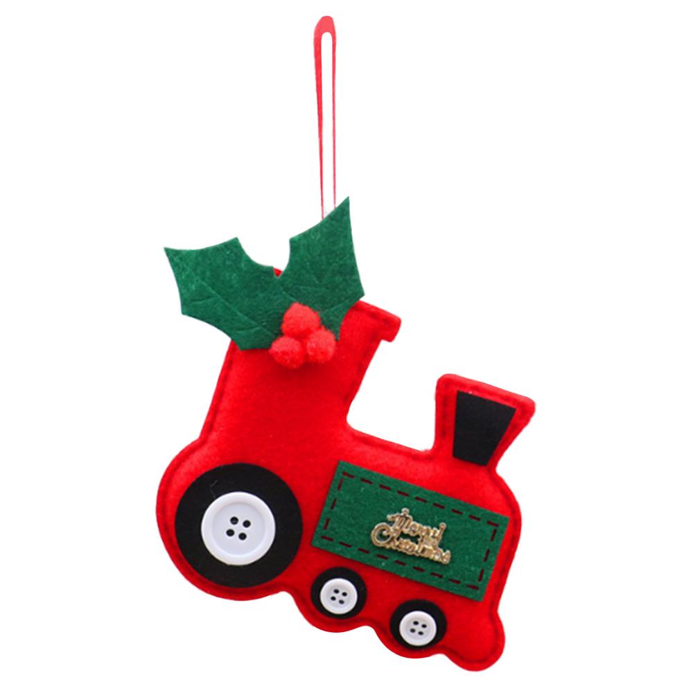 

Fabric Christmas Ornaments Hangable Fabric Decoration Train Design Holiday Ornaments For Indoor Home Living Room Car Interior червоний