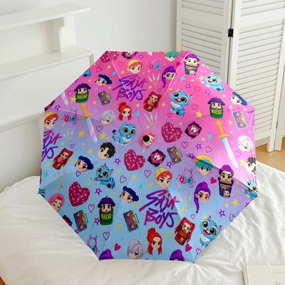 1pc Kpop Automatic Umbrella Compact 8 Rib Design Lightweight Travel Essential Elegant Women's Umbrella Gift for Festivals