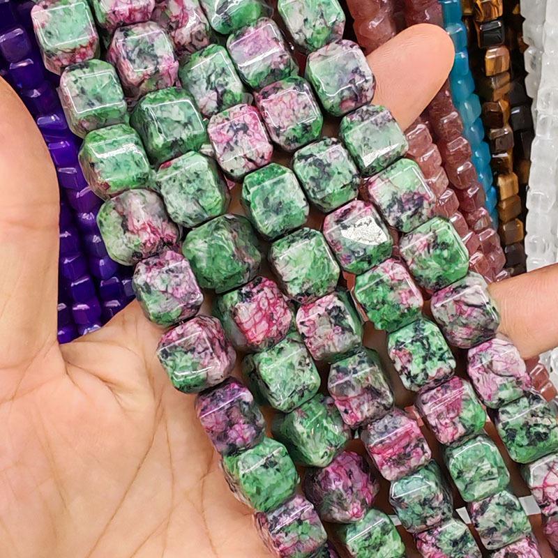 10x12mm Natural Red Agate Beveled Square Beads for DIY Bracelets and Necklaces