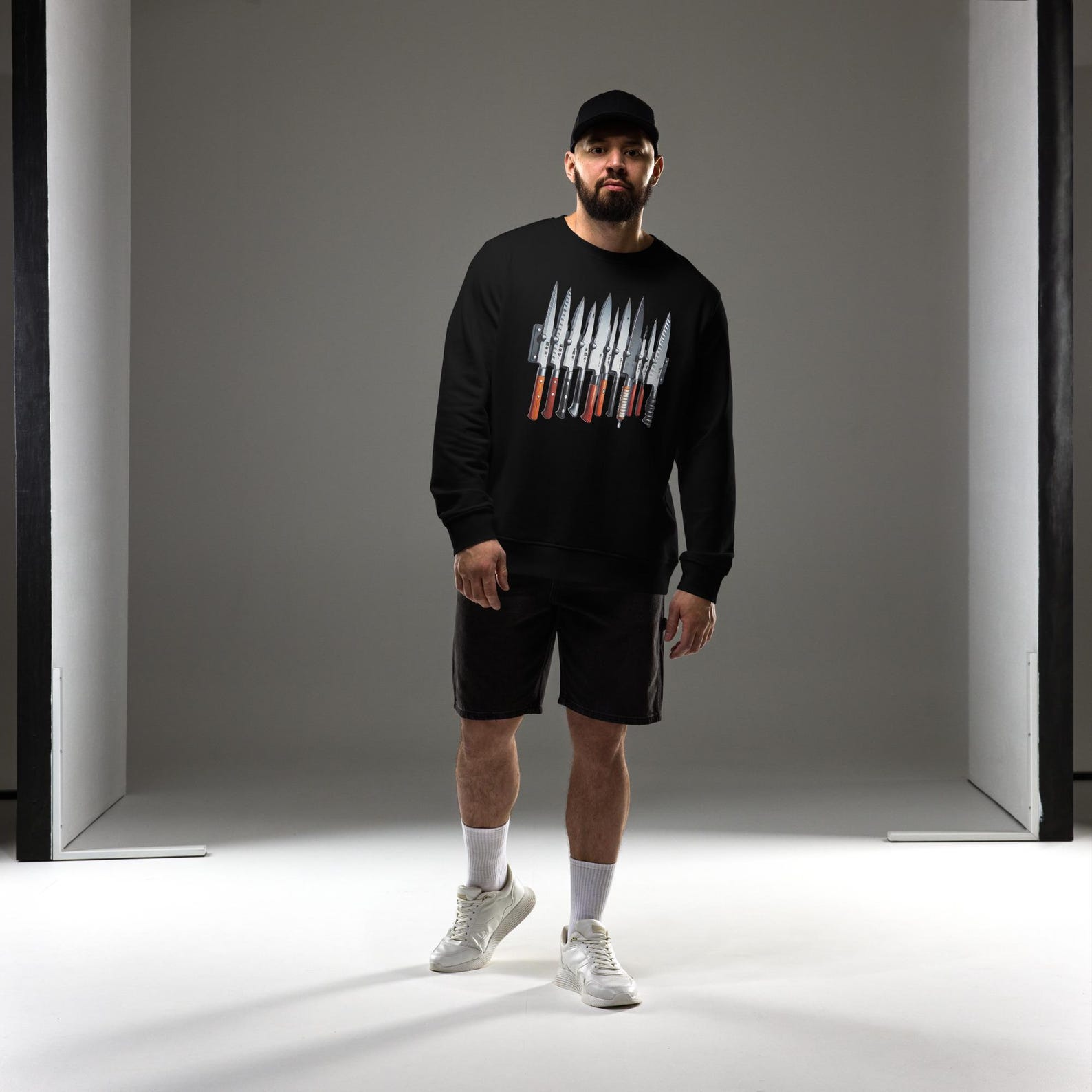 Chef s Precision Knife SweaT-Shirt - Culinary Knife Strip Design Front & Back, Chef Knives 3XL