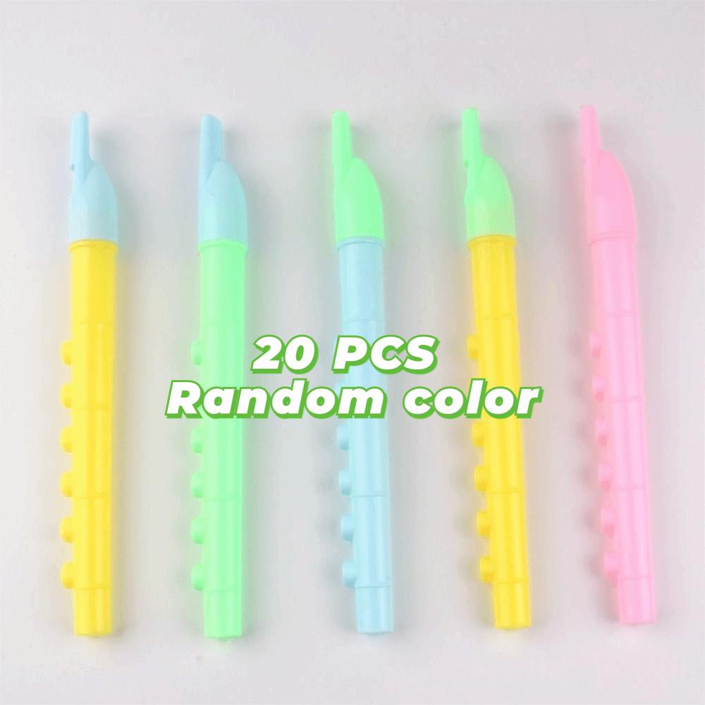 20 Pcs 6 Holes Long Flute Plastic Party Favor Toys Fun Educational Toy  Children