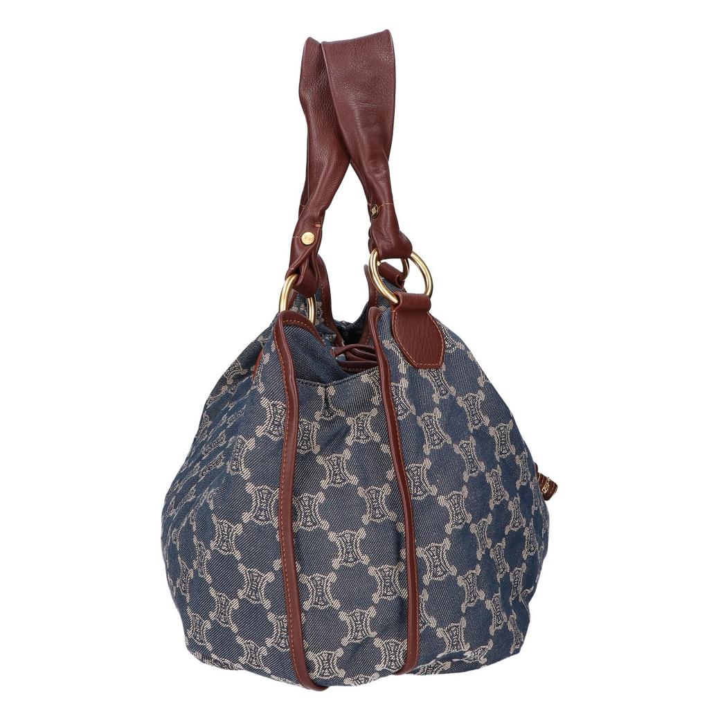 CELINE [Beautiful Condition] Paris Macadam Denim Bitter Sweet Shoulder bag NavyUsed