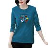 Fashion Women Casual Long Sleeve Printed  Blouse Ladies T-Shirt Tops