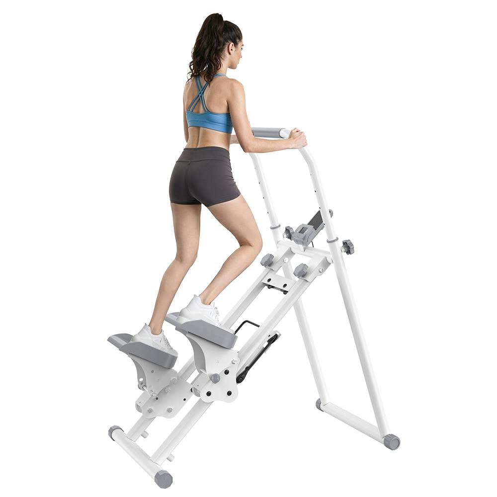 Formill QK7906 Stair Stepper, 3-Level Adjustable Handlebar & Pedals, Foldable Vertical Climber with LED Display