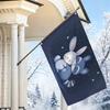 2D Flat - 2D Flat - 1pc 2D Flat, Decorative Flag, Starry Sky Background Little Rabbit And Raccoon Hugging Pattern Flag, Warm Healing Animal Illustrati
