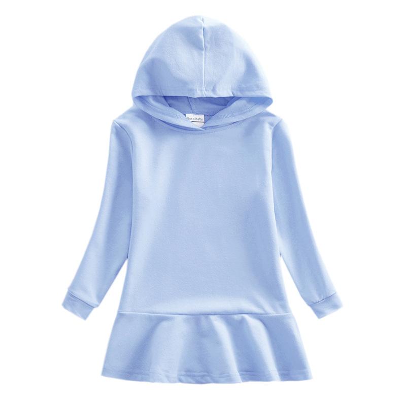 Spring Autumn Lotus Leaf Edge Cartoon Rainbow Girls' Dress Cotton Children's Long Sleeve Hoodie Hundred Fold Princess Dress