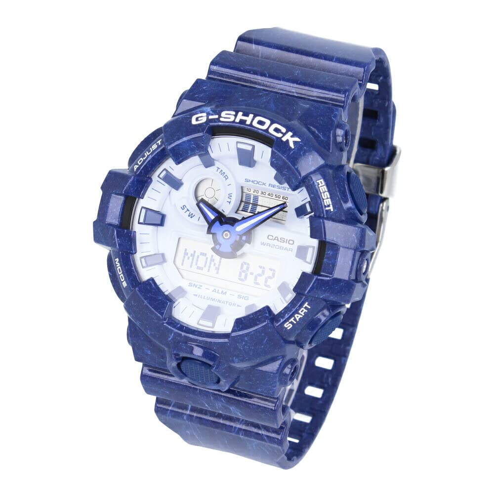 

CASIO Casio SERIES Часы Водонепроницаемые кварцевые синие G-SHOCK G-Shock GA-700 Мужские Ana-Digi GA-700BWP-2A [Товар]