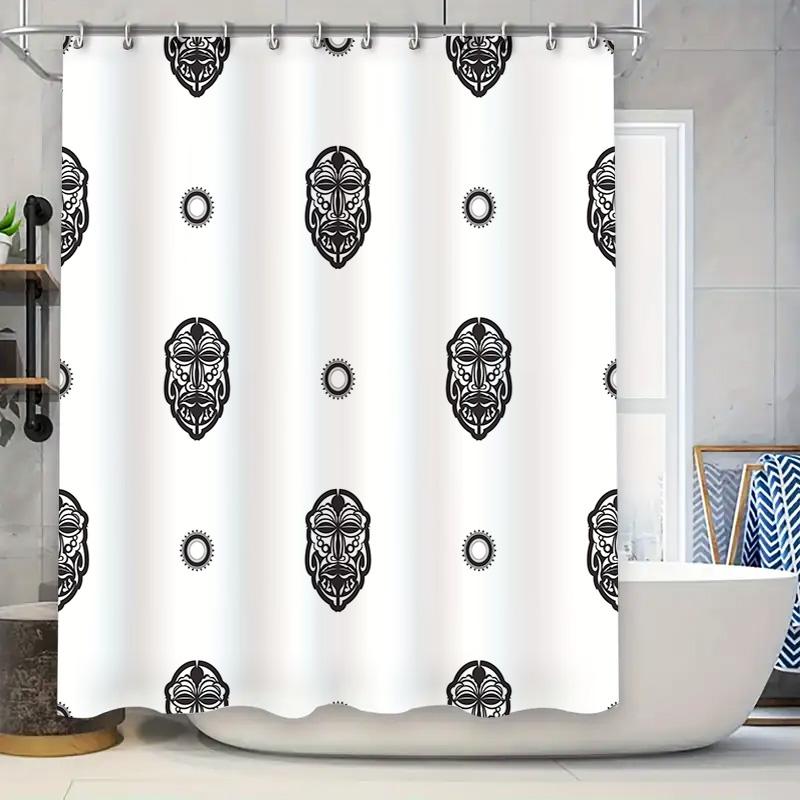 

Tropical Style Printed Shower Curtains Black White Bath Accessories for Home Decoration Modern Bathtub Covering Waterproof Showe 90x180cm