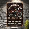 Retro Rider Vintage Motorcycle Metal Wall Poster, Gift for Biker Garage