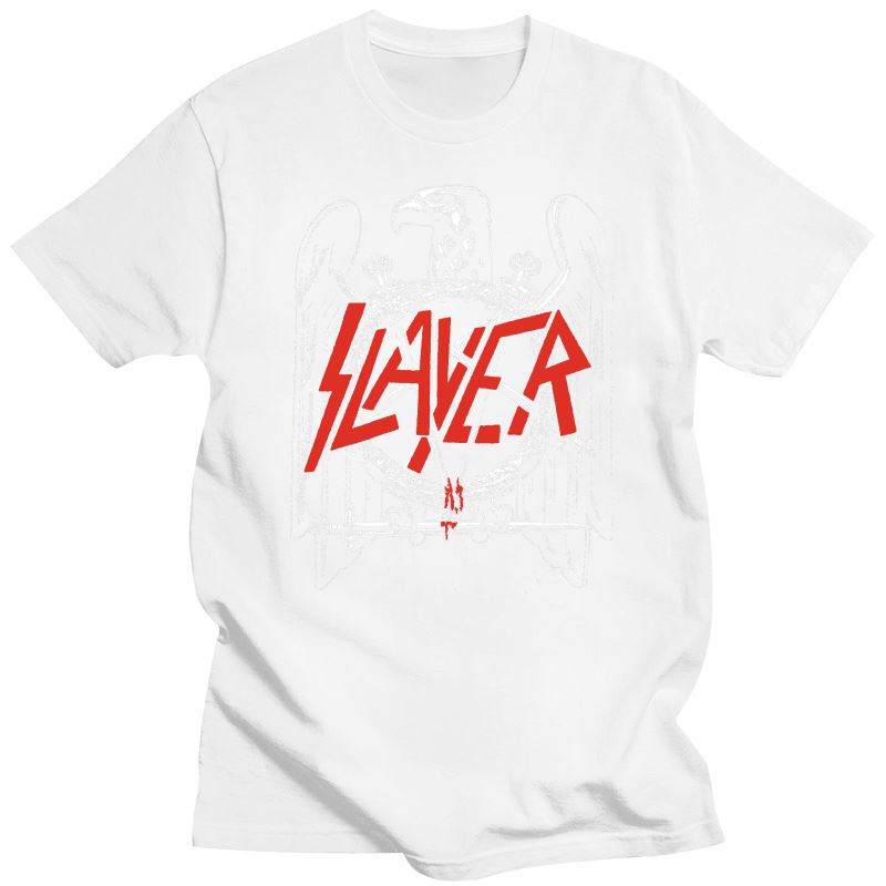 2023 Slayer Unisex'S Black Eagle T-skjorte Unisex kvinner Medium Black T-skjorte 2Xl 3Xl 4Xl 5Xl 100% bomull T-skjorte