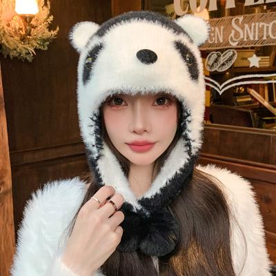 Hat Women'S Winter Plush Lei Feng Hat Double Layer Thickened Warm Ear Protector Hat Northeast Cold Cute Versatile Puppy Hat