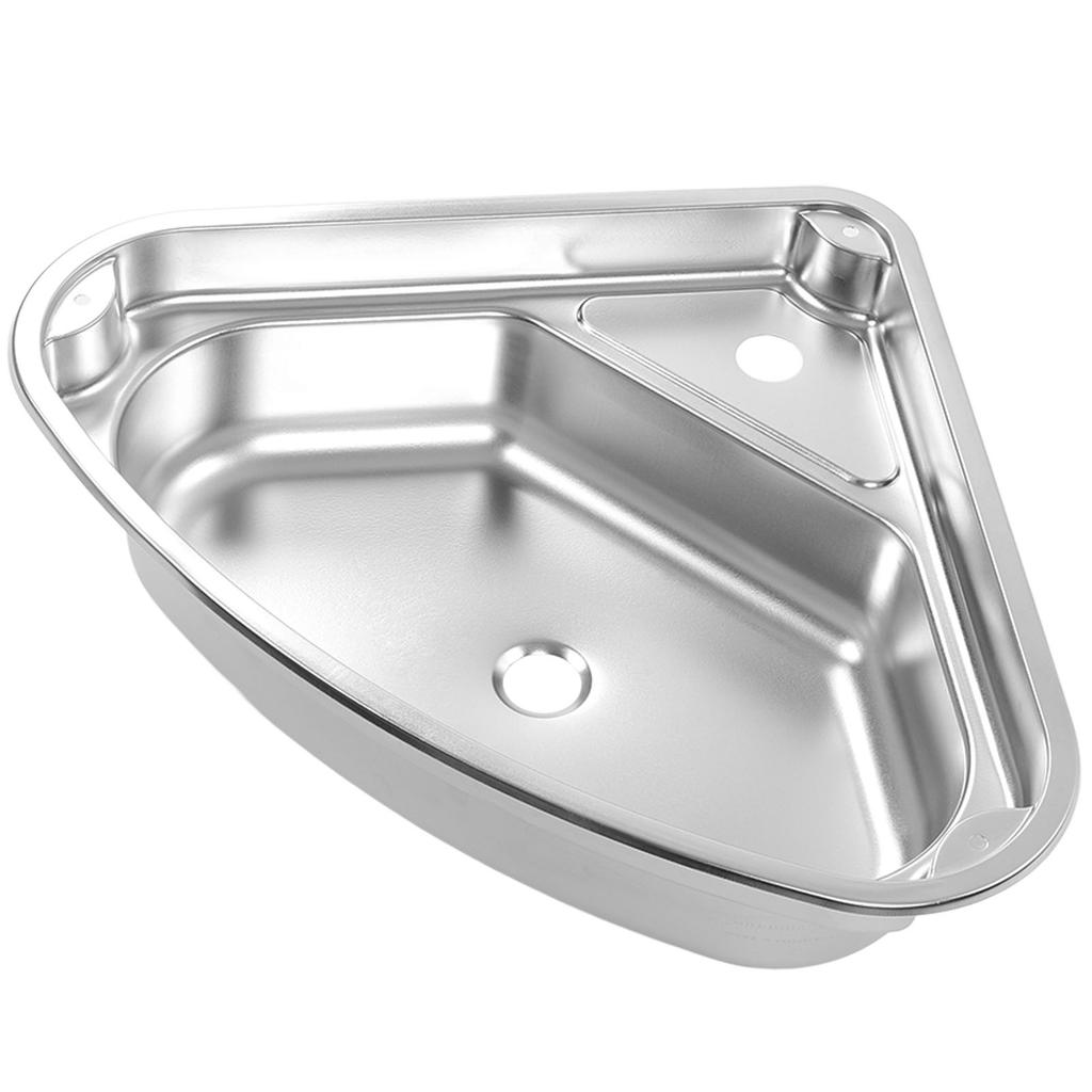 Triangular Kitchen Sink with 40mm Water Outlet 304 Stainless Steel Smooth Surface Easy Clean for RV