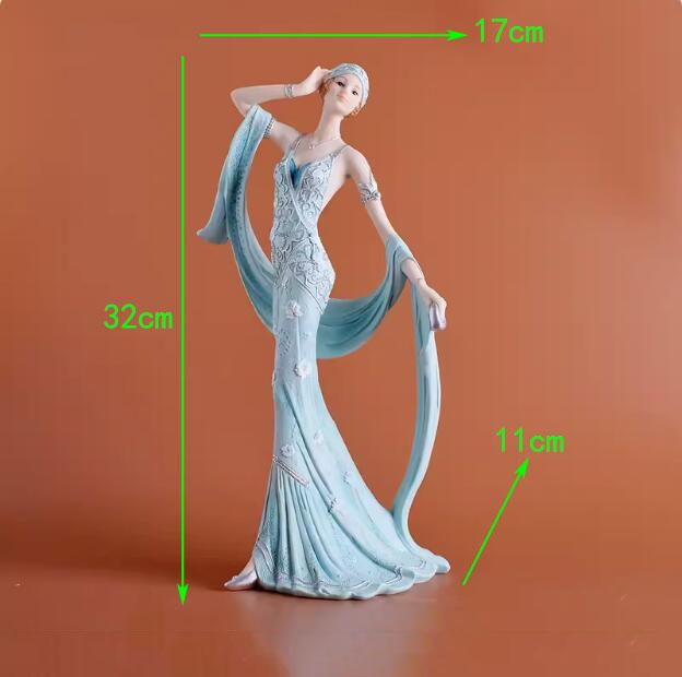 European Resin Statue Accessories Girl Beauty Character Home Livingroom Table Figurines Crafts Decoration Wedding Birthday Gifts