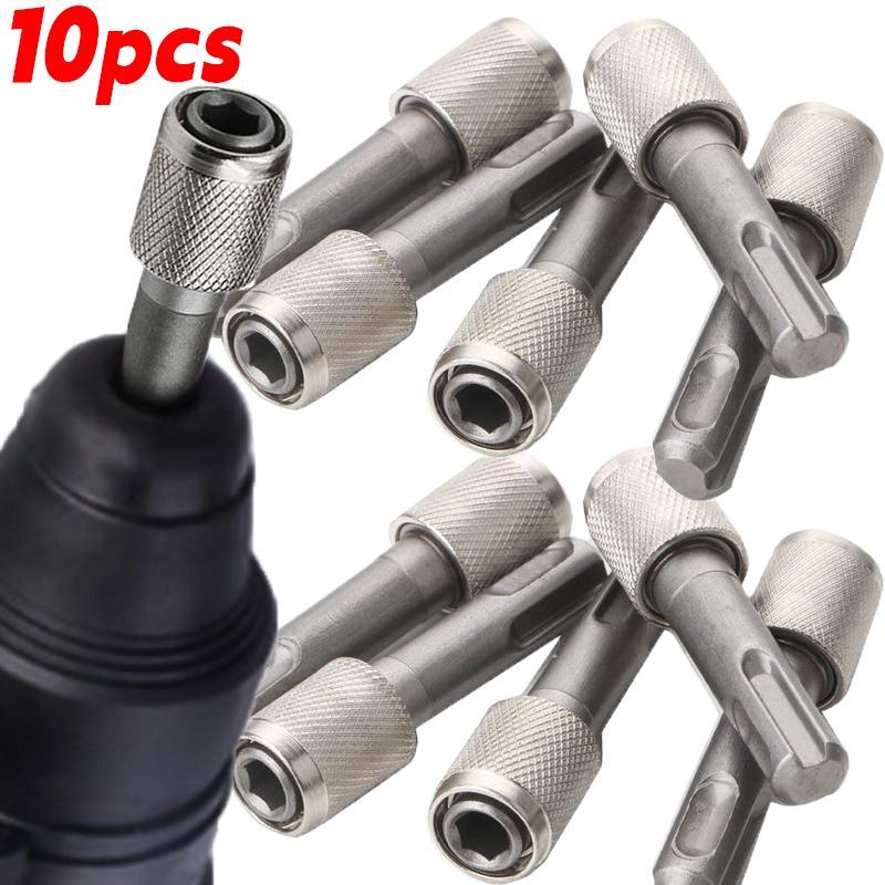 1/10pcs Round Shank To Hex Shank Adapter Electric Hammer Adapter Conversion Connecting Rod Sleeve Shank Power Screwdriver Bit