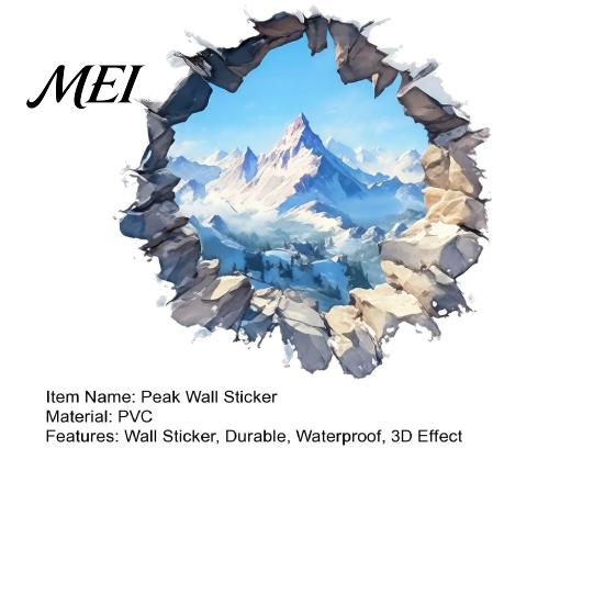Removable PVC Wall Art Snow Peak Sticker, 3D Landscape Decorative Decal, Durable Mountain Stickers Waterproof Window Film, for Living Room Bedroom
