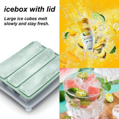 Cube Ice Mold Ice Silicone Molds Cube Maker 3 Grid Rhombus Shaped Reusable Mould Easy Release Kitchen Tools Bar Supplies For