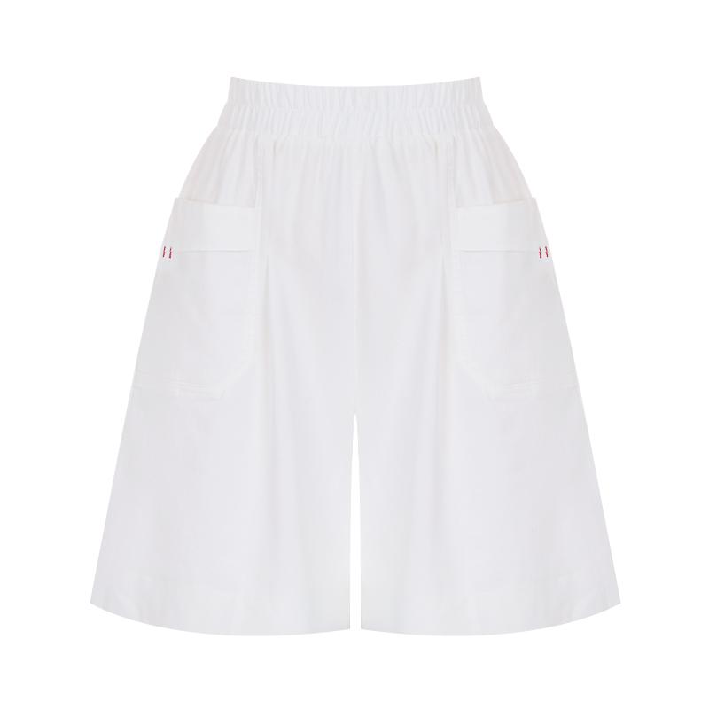 SELLY'S Stitch Pocket Half-Length Elastic Pants_I6B-Cpt033