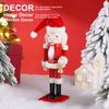 25CM Nutcracker Puppet Christmas Santa Claus Gingerbread Man Wood Doll Ornament Creative Handicrafts Xmas New Year Decoration
