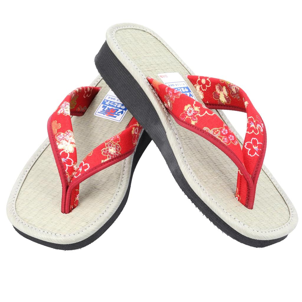 Yamatokko Zori Sandals with Customizable Insoles for Women Sandals for Indoor and Outdoor Geta Sandals with Hemp Made in Japan Sakura Size