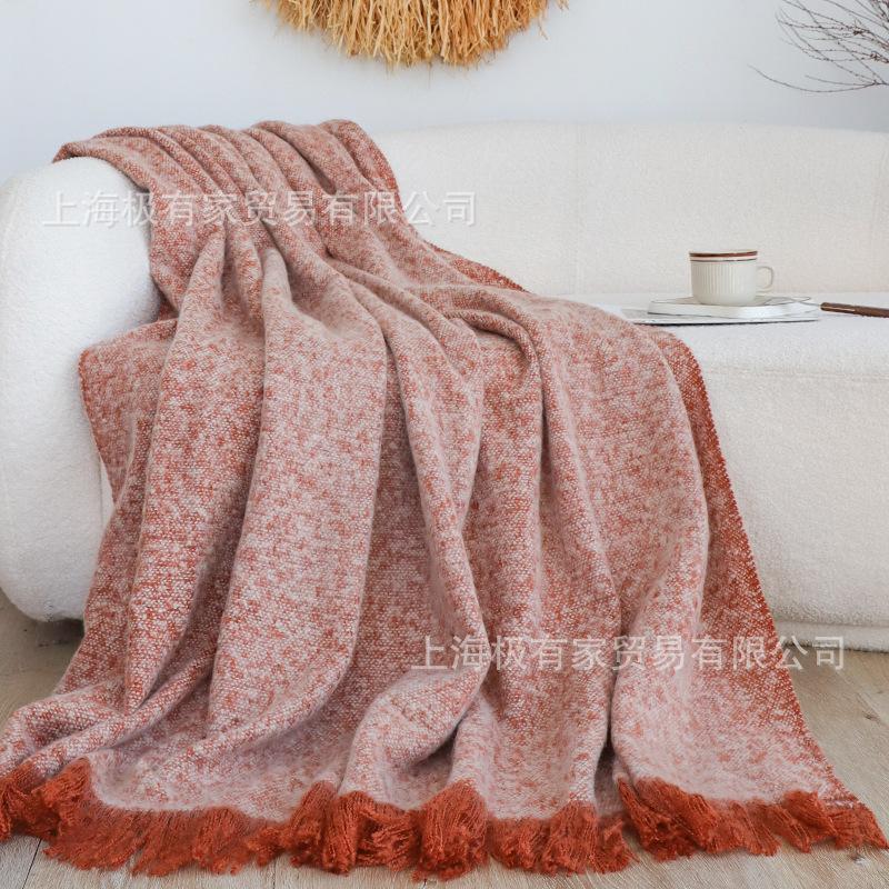 

New Luxury Throw Blanket Warm Blanket Solid Color Fringe Decoration Blanket Cover Blankets for Office Nap Couch and Bed 160x200cm