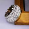 Cao Shi Trendy Hip-Hop Half-Circle Diamond Ring for Men & Women - Shiny Street Style Index Finger Accessory