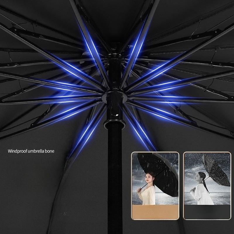 Extra-Large Manual Umbrella Extra-Wide Extra-Thick Reinforced All-Weather Umbrella for Women—Folding Sunshade