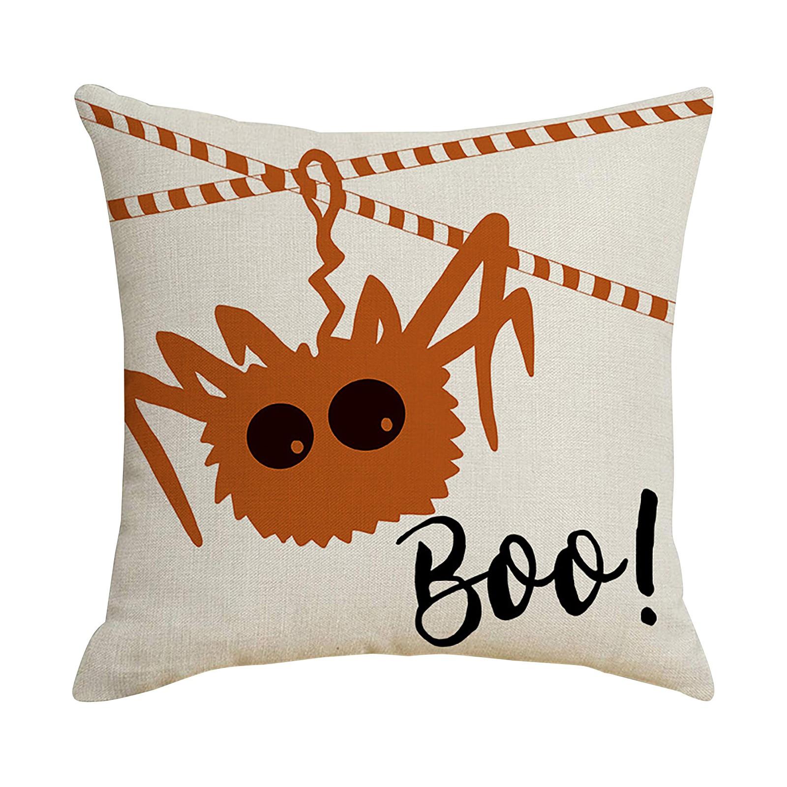Чехол на подушку на Хэллоуин для гостиной, дивана, спальни, односторонняя льняная подушка One Size бежевый