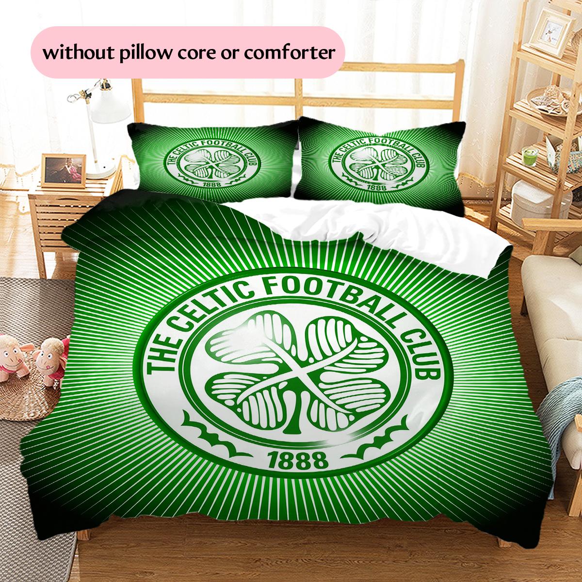 

Celtic FC badge Pattern Bedding Home Decoration Birthday Gift (1 * duvet cover + 2 * pillowcase, without core) 135x200cm