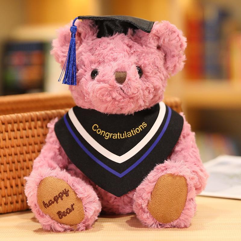 New British Doctor Teddy Bear Plush Toy Doll Graduation Gift Souvenir for Friends Brown Bear