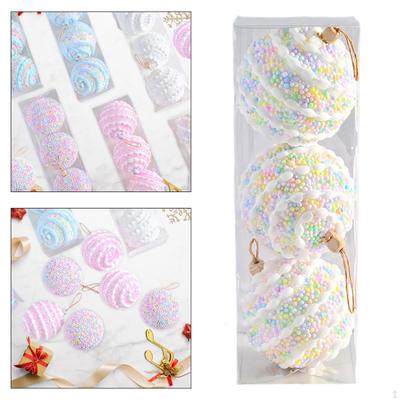 3 Pieces Christmas Ball Ornaments Decorations Pendants DIY Tree Hanging Balls for Festive