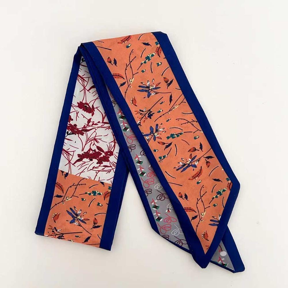 Luxury Neck Strap Long Hair Band Fashion Silk Scarves