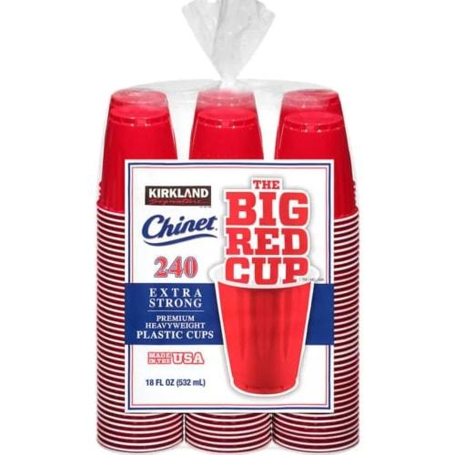 KIRKLAND Signature Plastic Cups, Red, 532ml, Set of 240