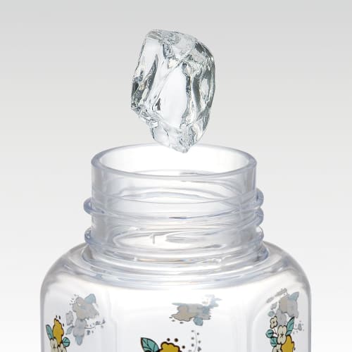 Skater Easy-to-Grip Hexagonal Plastic Water Bottle, 350ml, Blow-Drop, for Adults and Kids, Direct Drinking, Transparent, Lightweight, Children's Clear