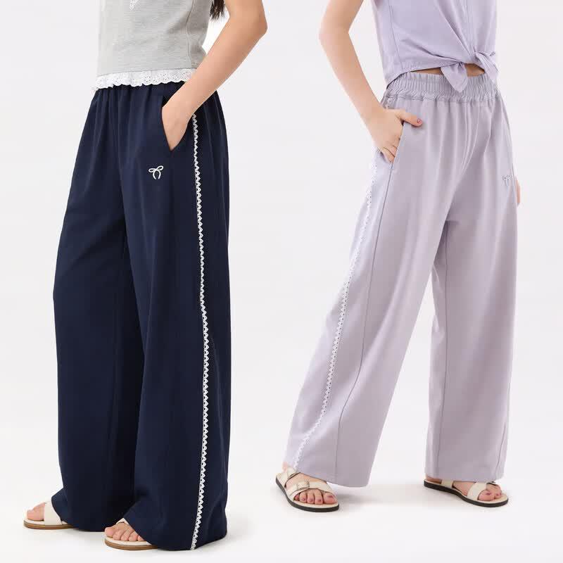 Domiaowu Girls' Casual Straight Leg Summer Anti-Mosquito Pants