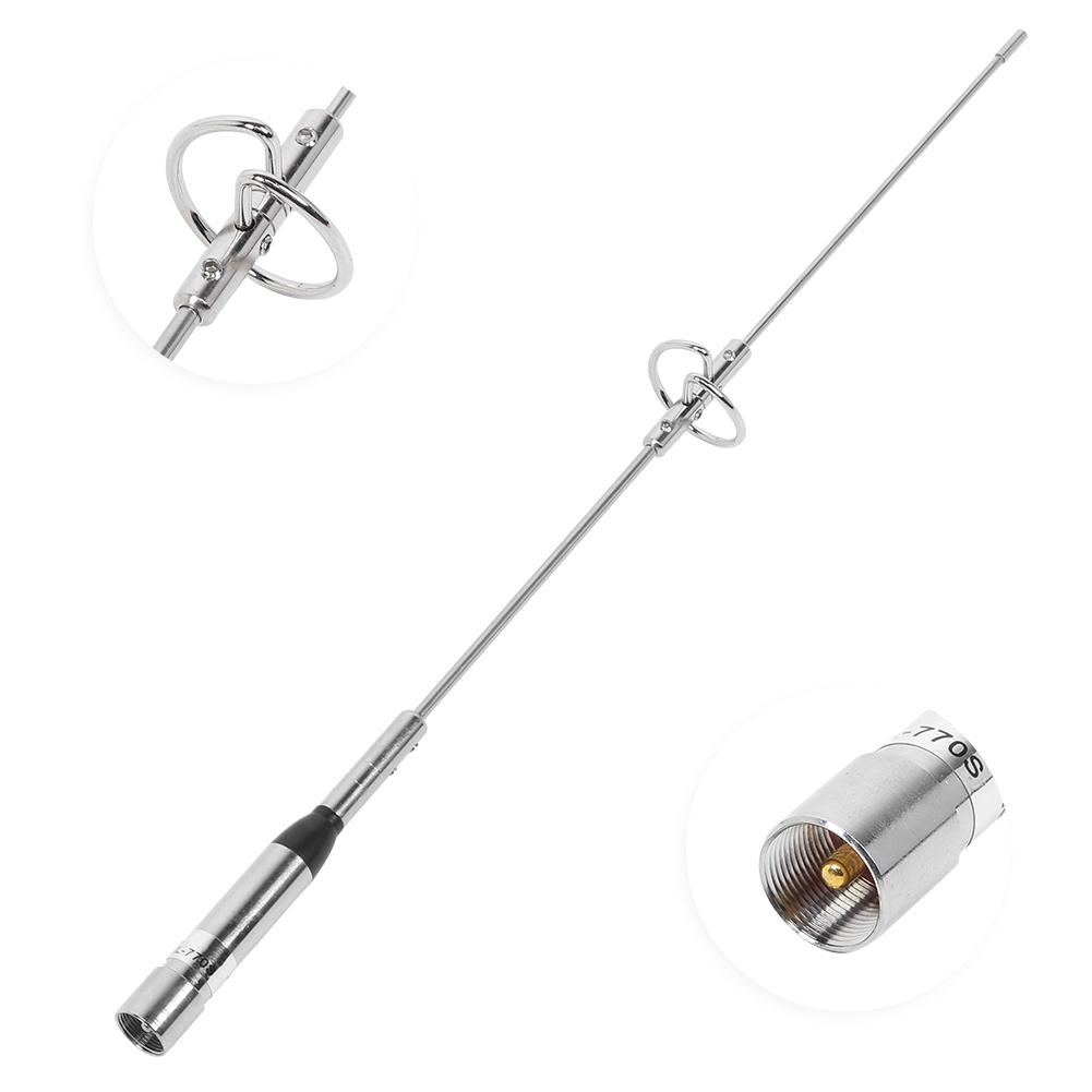 NL‑770S Stainless Steel Sturdy 144 430MHz VHF UHF Antenna Accesory for Car Radio