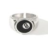 Black Ball 8 Adjustable Ring Male Ring Punk Cool Charm Jewelry Motorcycle Cocktail Party Accessories